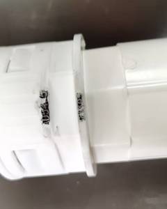 The adapter for corrugated pipe AD54.5 and PVC50 pipe white